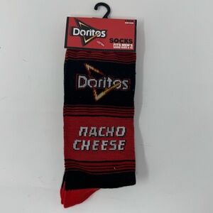 Men's Novelty Doritos Black and Red Crew Socks